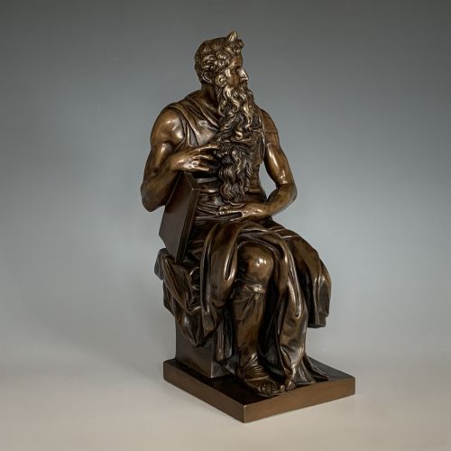 19TH CENTURY ANTIQUE BRONZE OF MOSES AFTER MICHELANGELO CAST BY SANSON - ADDITIONAL PHOTO 3
