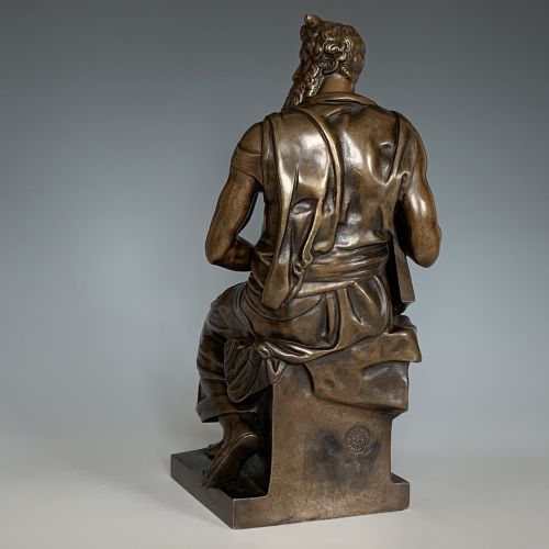 19TH CENTURY ANTIQUE BRONZE OF MOSES AFTER MICHELANGELO CAST BY SANSON - ADDITIONAL PHOTO 4