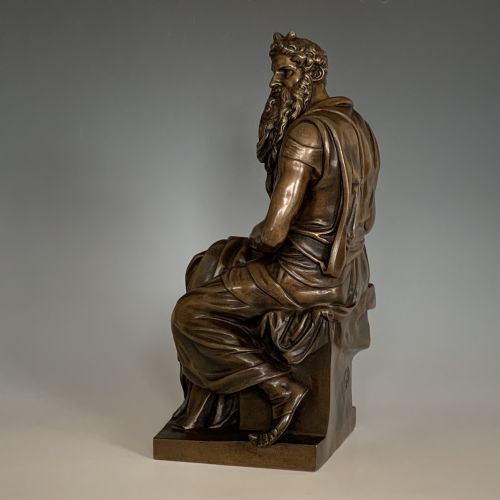 19TH CENTURY ANTIQUE BRONZE OF MOSES AFTER MICHELANGELO CAST BY SANSON - ADDITIONAL PHOTO 5