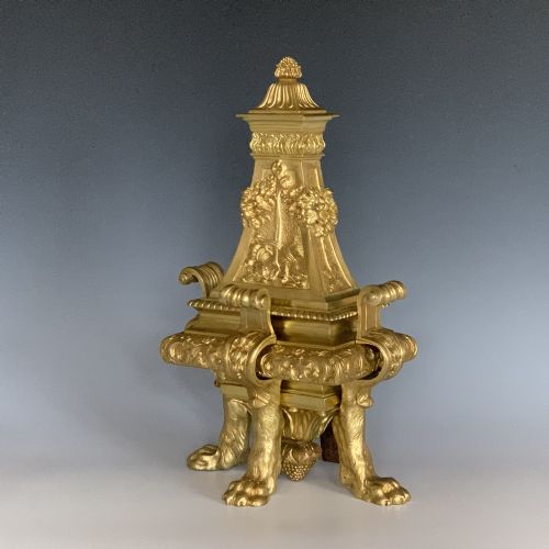 PAIR OF ANTIQUE VICTORIAN ORMOLU CHENETS - ADDITIONAL PHOTO 1