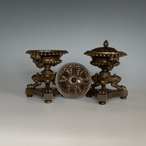 19TH CENTURY ENGLISH PAIR OF PASTILLE BURNERS - ADDITIONAL PHOTO 2