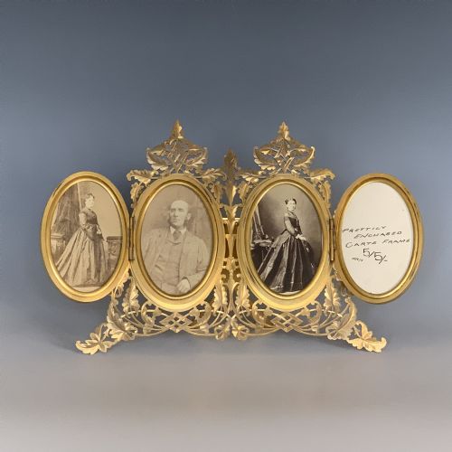 19TH CENTURY GILT PHOTOGRAPH FRAME WITH FLORENTINE PIETRA DURA PANELS - ADDITIONAL PHOTO 1