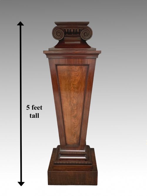 ANTIQUE GEORGE IV MAHOGANY PEDESTAL COLUMN - ADDITIONAL PHOTO 1