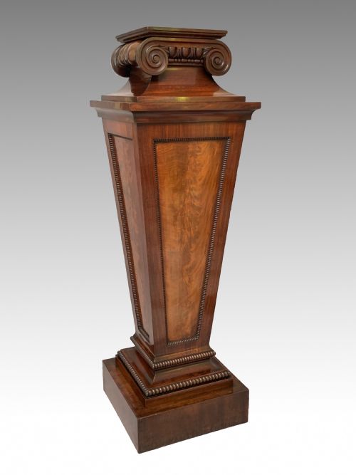 ANTIQUE GEORGE IV MAHOGANY PEDESTAL COLUMN - ADDITIONAL PHOTO 3