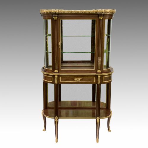FRENCH MAHOGANY VITRINE ON STAND BY LAMPRE IN THE LOUIS XVI STYLE - ADDITIONAL PHOTO 3
