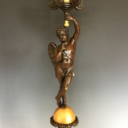 A PAIR OF 19TH CENTURY FRENCH RESTAURATION PERIOD GILT PATINATED BRONZE CANDELABRA - ADDITIONAL PHOTO 1