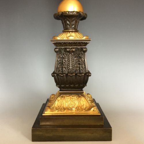 A PAIR OF 19TH CENTURY FRENCH RESTAURATION PERIOD GILT PATINATED BRONZE CANDELABRA - ADDITIONAL PHOTO 3