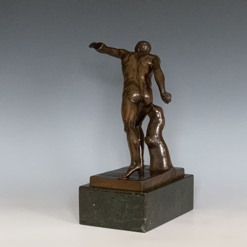 19TH CENTURY GRAND TOUR BORGHESE GLADIATOR BRONZE BY BARBEDIENNE - ADDITIONAL PHOTO 4