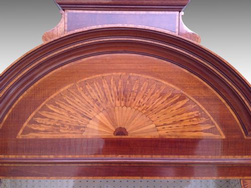 EDWARDIAN MARQUETRY INLAID MAHOGANY SATINWOOD CABINET ON STAND - ADDITIONAL PHOTO 6