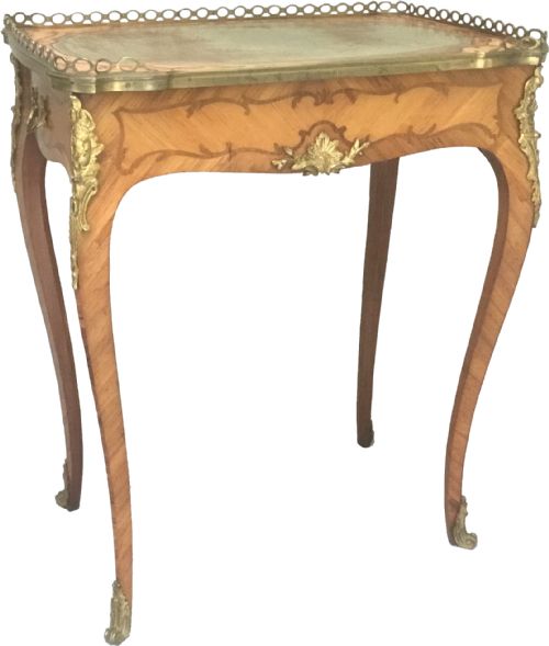antique victorian tulipwood kingwood marquetry ormolu mounted ladies writing table in louis xv style - CATEGORY: ANTIQUE TABLES - DATED 1860