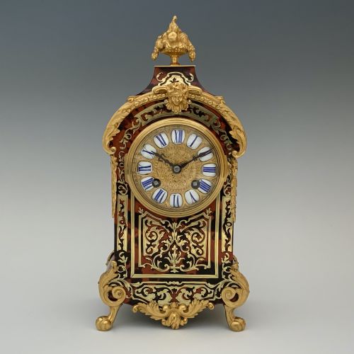 ANTIQUE FRENCH BOULLE MANTEL CLOCK - ADDITIONAL PHOTO 1