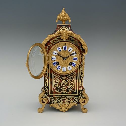 ANTIQUE FRENCH BOULLE MANTEL CLOCK - ADDITIONAL PHOTO 2