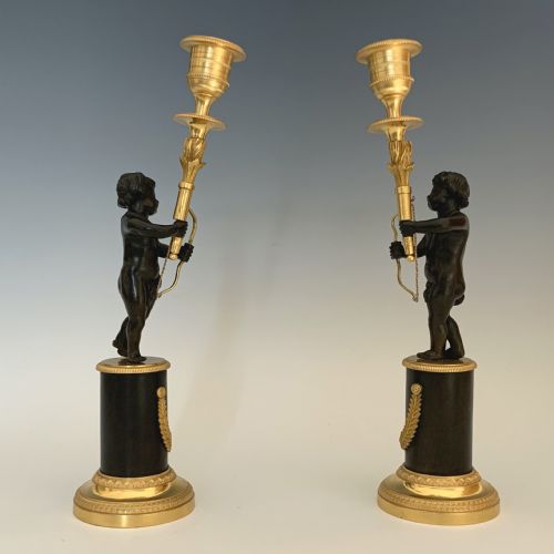 PAIR OF GEORGE IV ORMOLU BRONZE CANDLESTICKS - ADDITIONAL PHOTO 2
