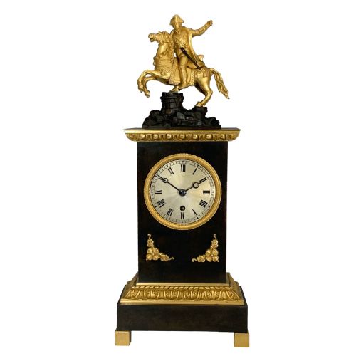 antique french mantel timepiece depicting napoleon - CATEGORY: ANTIQUE CLOCKS - DATED 19TH CENTURY