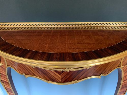 ANTIQUE LOUIS XV STYLE KINGWOOD ORMOLU CONSOLE TABLE - ADDITIONAL PHOTO 2