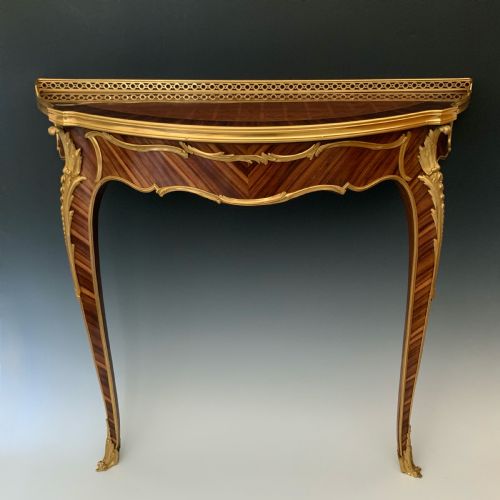 ANTIQUE LOUIS XV STYLE KINGWOOD ORMOLU CONSOLE TABLE - ADDITIONAL PHOTO 5