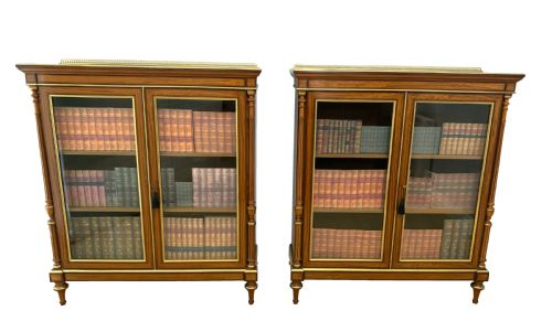 pair of satinwood cabinet bookcases - CATEGORY: ANTIQUE BOOKCASES - DATED 1870