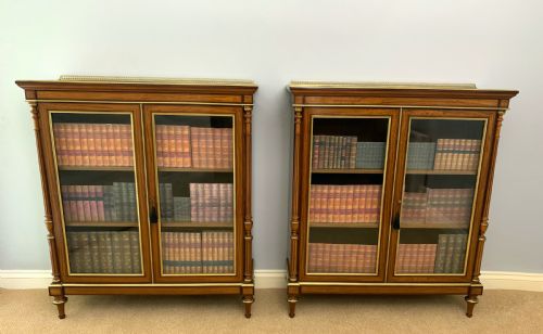 PAIR OF SATINWOOD CABINET BOOKCASES - ADDITIONAL PHOTO 2
