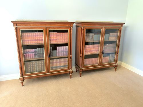 PAIR OF SATINWOOD CABINET BOOKCASES - ADDITIONAL PHOTO 3