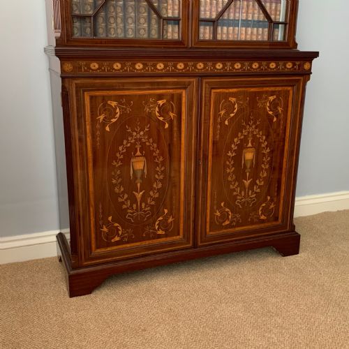 MAPLES CO MAHOGANY MARQUETRY INLAID BOOKCASE - ADDITIONAL PHOTO 1