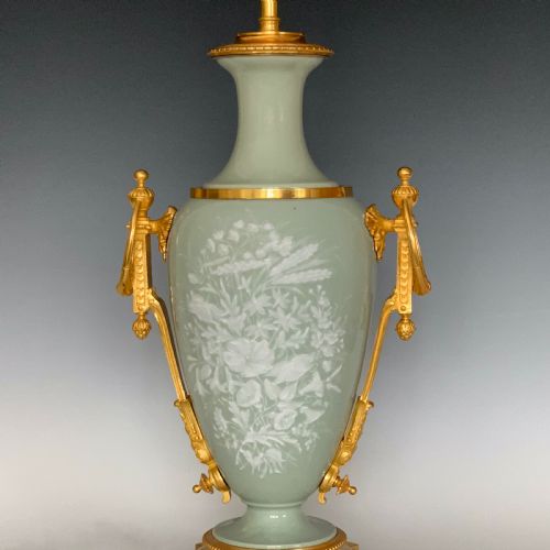 19TH CENTURY FRENCH CELADON GROUND PATESURPATE LAMP - ADDITIONAL PHOTO 5