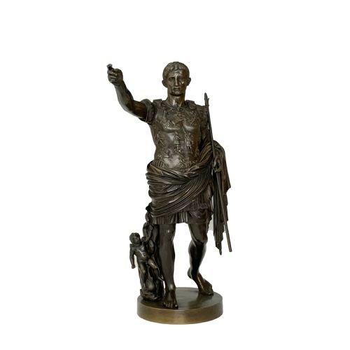 augustus of prima porta grand tour bronze - CATEGORY: ANTIQUE SCULPTURES - DATED 1870