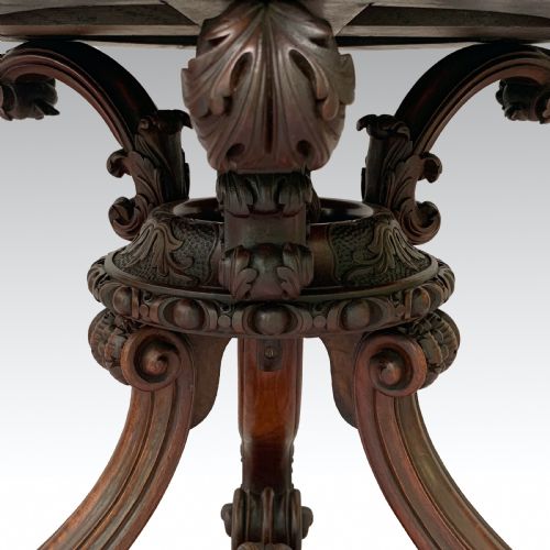 UNUSUAL MID 19TH CENTURY CARVED WALNUT SIDE TABLE - ADDITIONAL PHOTO 4