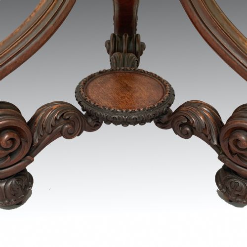 UNUSUAL MID 19TH CENTURY CARVED WALNUT SIDE TABLE - ADDITIONAL PHOTO 5
