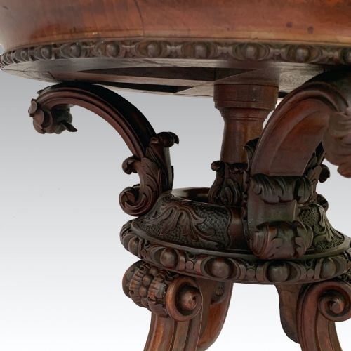 UNUSUAL MID 19TH CENTURY CARVED WALNUT SIDE TABLE - ADDITIONAL PHOTO 6
