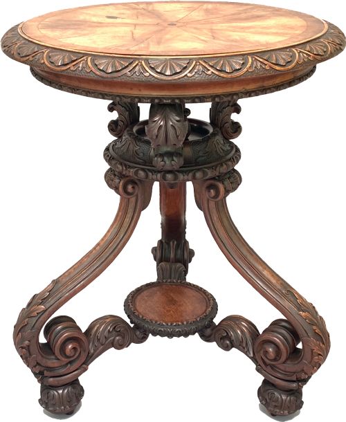 UNUSUAL MID 19TH CENTURY CARVED WALNUT SIDE TABLE - ADDITIONAL PHOTO 7