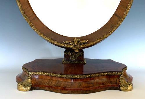 VICTORIAN ORMOLU MOUNTED WALNUT TOILET MIRROR - ADDITIONAL PHOTO 2