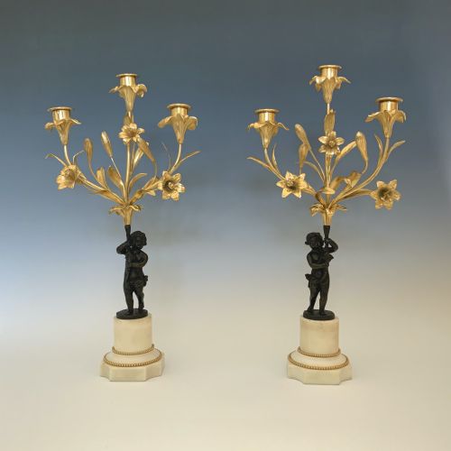 NAPOLEON III ORMOLU BRONZE CANDELABRA IN LOUIS XVI STYLE - ADDITIONAL PHOTO 5