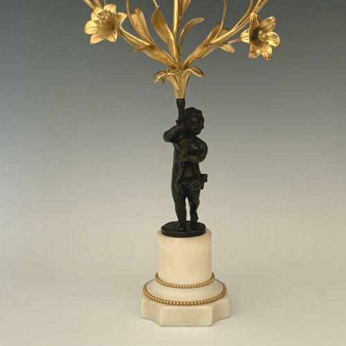 NAPOLEON III ORMOLU BRONZE CANDELABRA IN LOUIS XVI STYLE - ADDITIONAL PHOTO 7
