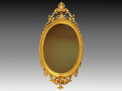 ANTIQUE VICTORIAN CARVED GILTWOOD MIRROR - ADDITIONAL PHOTO 1