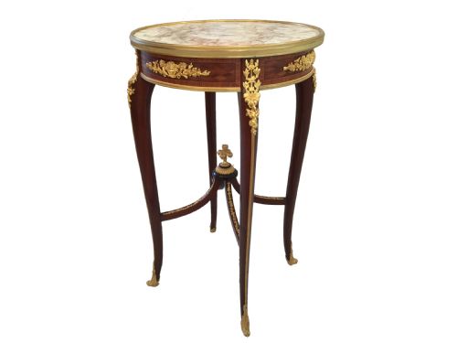 louis xv style kingwood marble topped table ambulante by francois linke - CATEGORY: ANTIQUE TABLES - DATED 1900