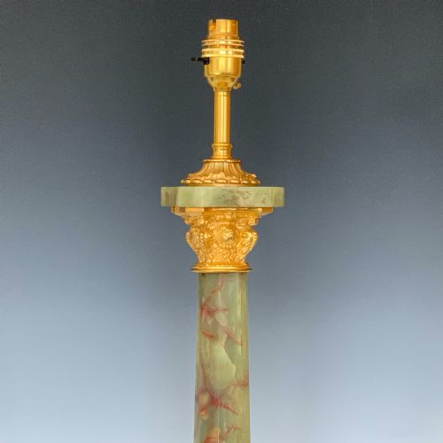 ANTIQUE ORMOLU ONYX TABLE LAMP - ADDITIONAL PHOTO 4