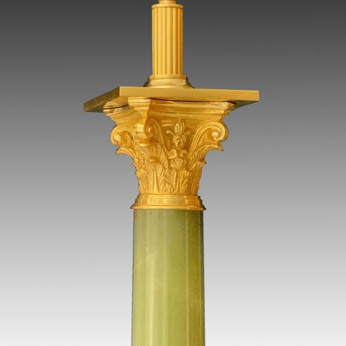 ANTIQUE ORMOLU ONYX TABLE LAMP - ADDITIONAL PHOTO 1