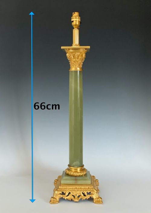 ANTIQUE ORMOLU ONYX TABLE LAMP - ADDITIONAL PHOTO 3