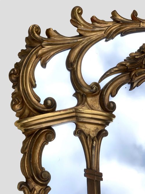 ANTIQUE VICTORIAN GILTWOOD OVERMANTEL MIRROR - ADDITIONAL PHOTO 2