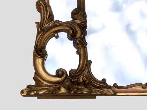 ANTIQUE VICTORIAN GILTWOOD OVERMANTEL MIRROR - ADDITIONAL PHOTO 3