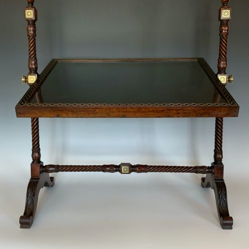 ANTIQUE GEORGE IV BRASS INLAID DRESSING TABLE MIRROR - ADDITIONAL PHOTO 6