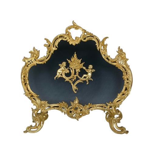 antique french fire screen louis xv style - CATEGORY: ANTIQUE FIREPLACES - DATED 1890