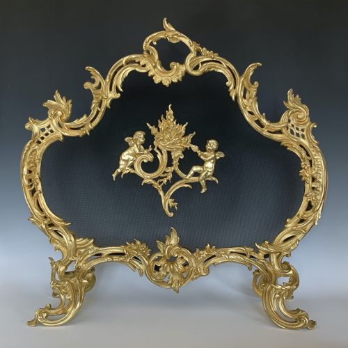 ANTIQUE FRENCH FIRE SCREEN LOUIS XV STYLE - ADDITIONAL PHOTO 1