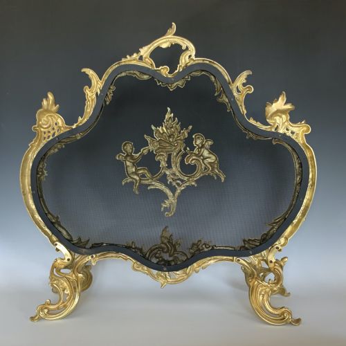 ANTIQUE FRENCH FIRE SCREEN LOUIS XV STYLE - ADDITIONAL PHOTO 2