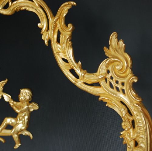 ANTIQUE FRENCH FIRE SCREEN LOUIS XV STYLE - ADDITIONAL PHOTO 5