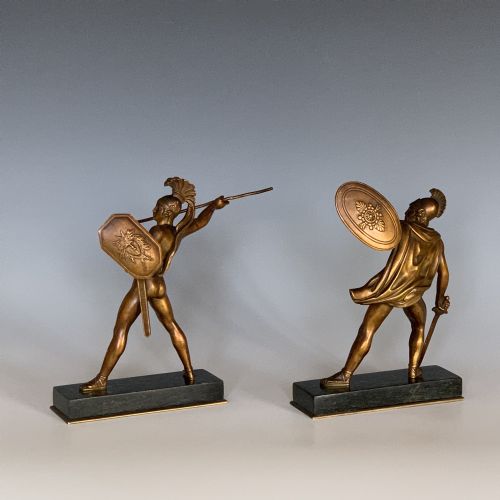 PAIR OF ANTIQUE ITALIAN BRONZE FIGURES OF ROMULUS TITUS TATIUS IN THE GRAND TOUR STYLE - ADDITIONAL PHOTO 6