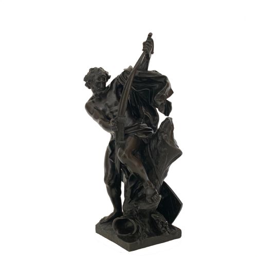 antique french bronze ulysses bending his bow - CATEGORY: ANTIQUE SCULPTURES - DATED 1870