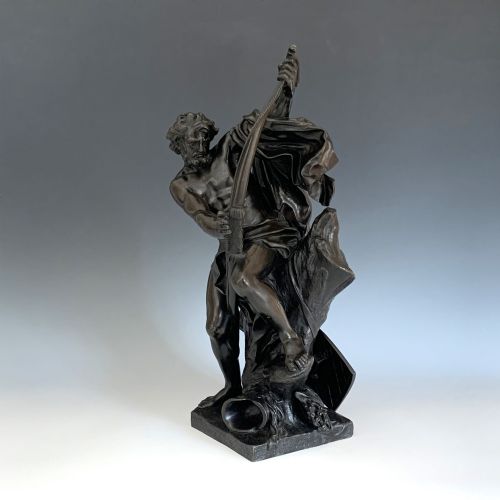 ANTIQUE FRENCH BRONZE ULYSSES BENDING HIS BOW - ADDITIONAL PHOTO 1
