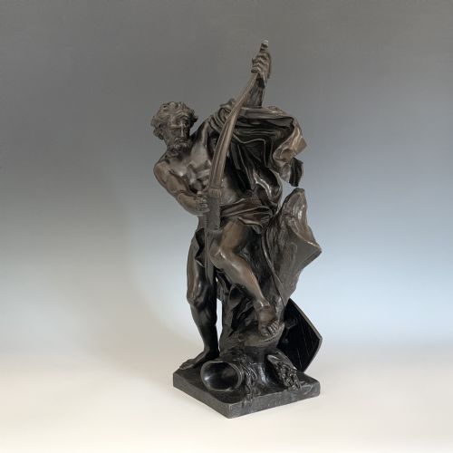 ANTIQUE FRENCH BRONZE ULYSSES BENDING HIS BOW - ADDITIONAL PHOTO 2