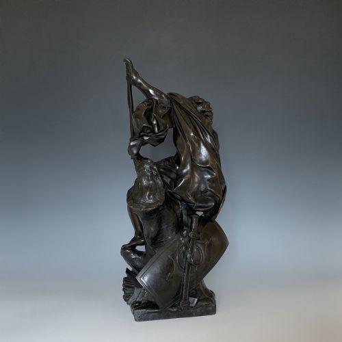 ANTIQUE FRENCH BRONZE ULYSSES BENDING HIS BOW - ADDITIONAL PHOTO 3